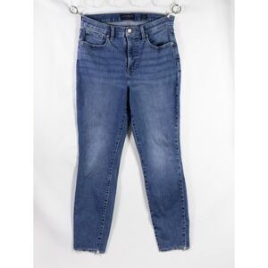 Lucky Brand Uni Fit Skinny Jeans Blue Medium Wash Raw Hem Size 10/30